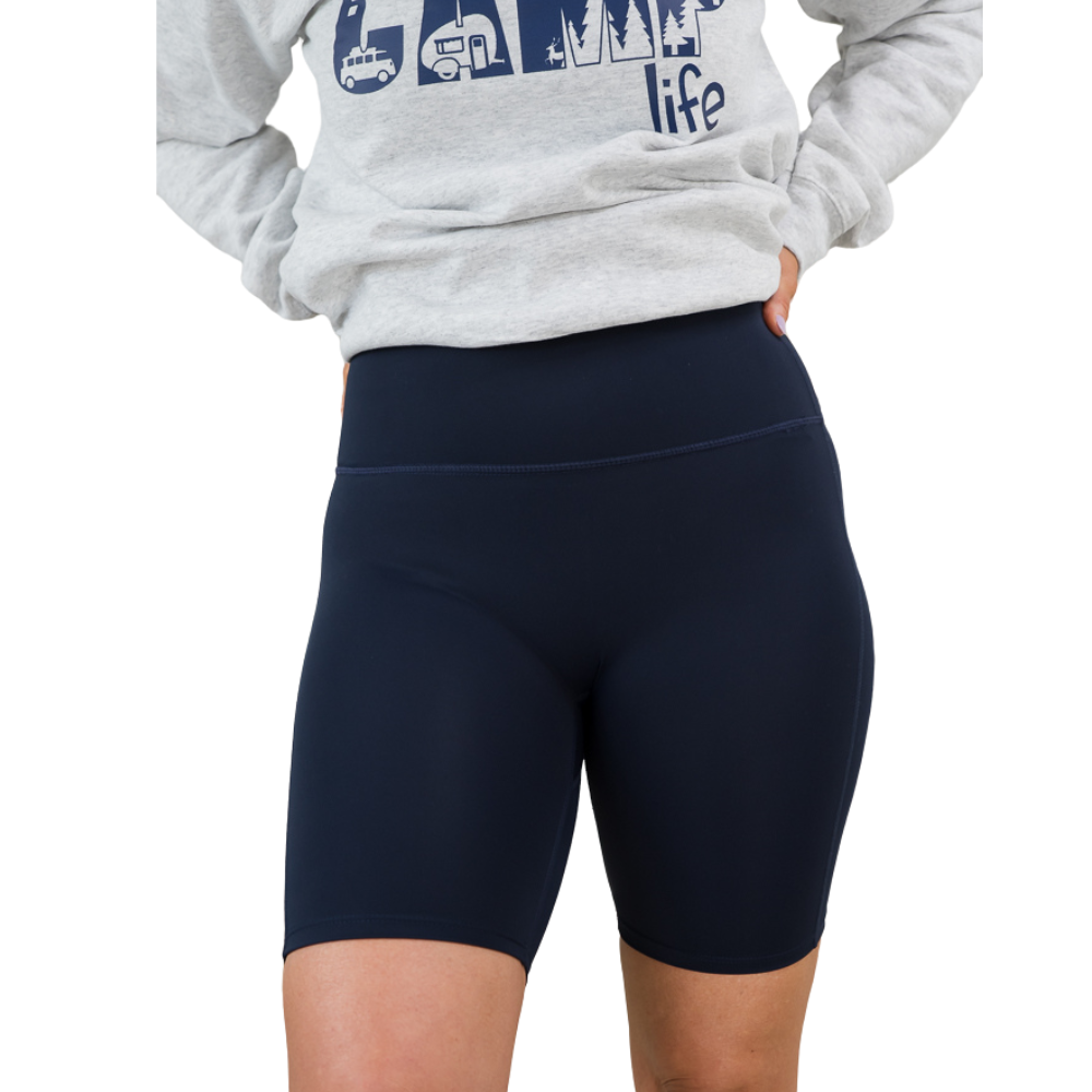 Navy Athletic Biker Shorts