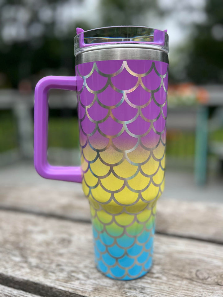 40 Oz Holographic Ombre Mermaid Tumblers