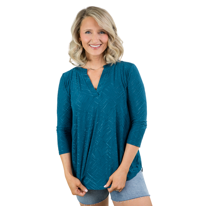 Count on Me Top in Teal