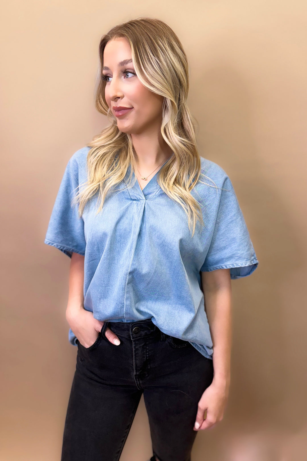 Sariah Denim Top