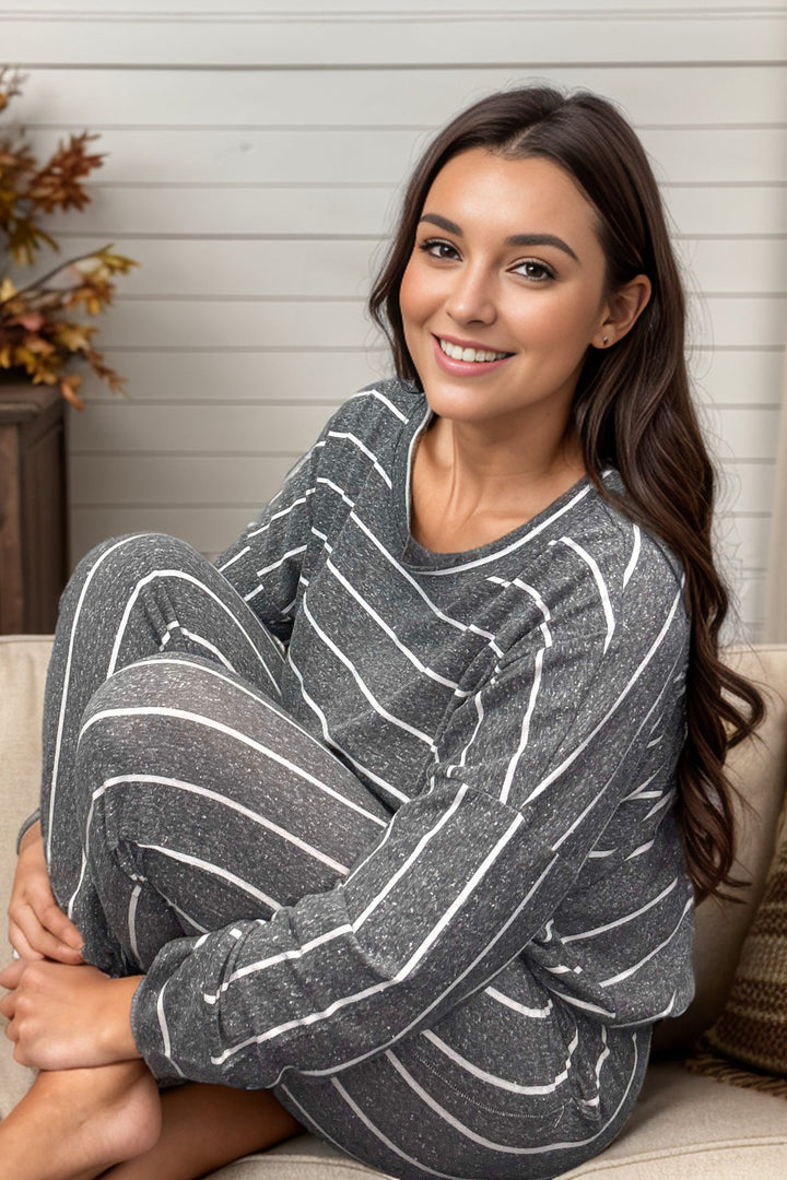 Loungin' in Stripes - Charcoal