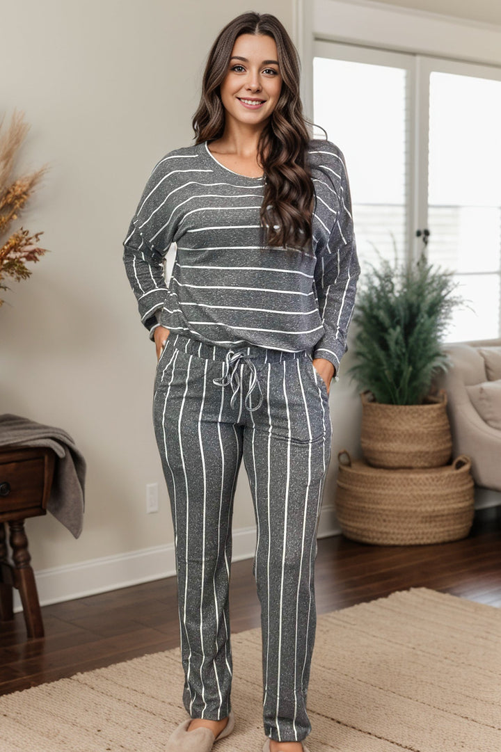 Loungin' in Stripes - Charcoal