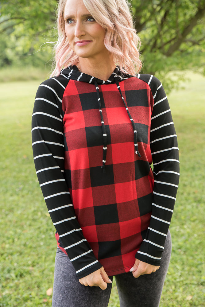 Fabulous in Red Plaid Hoodie