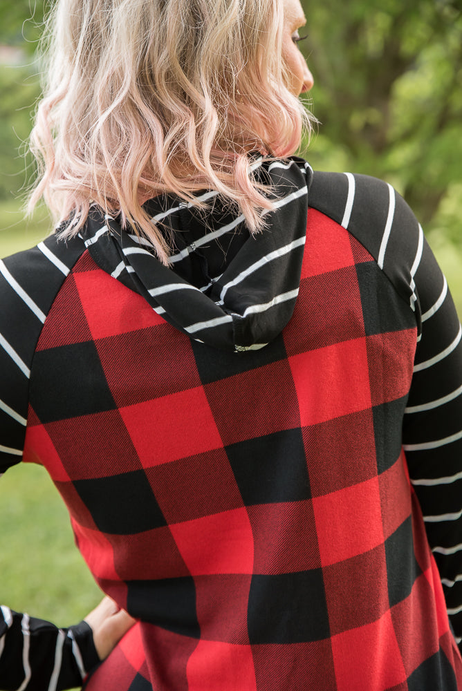 Fabulous in Red Plaid Hoodie