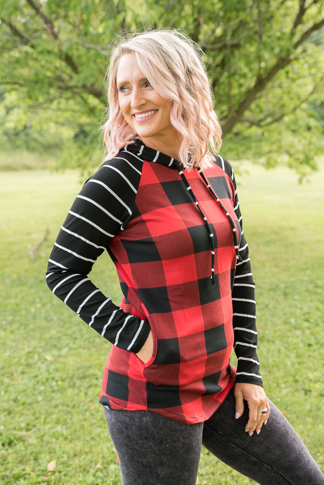 Fabulous in Red Plaid Hoodie