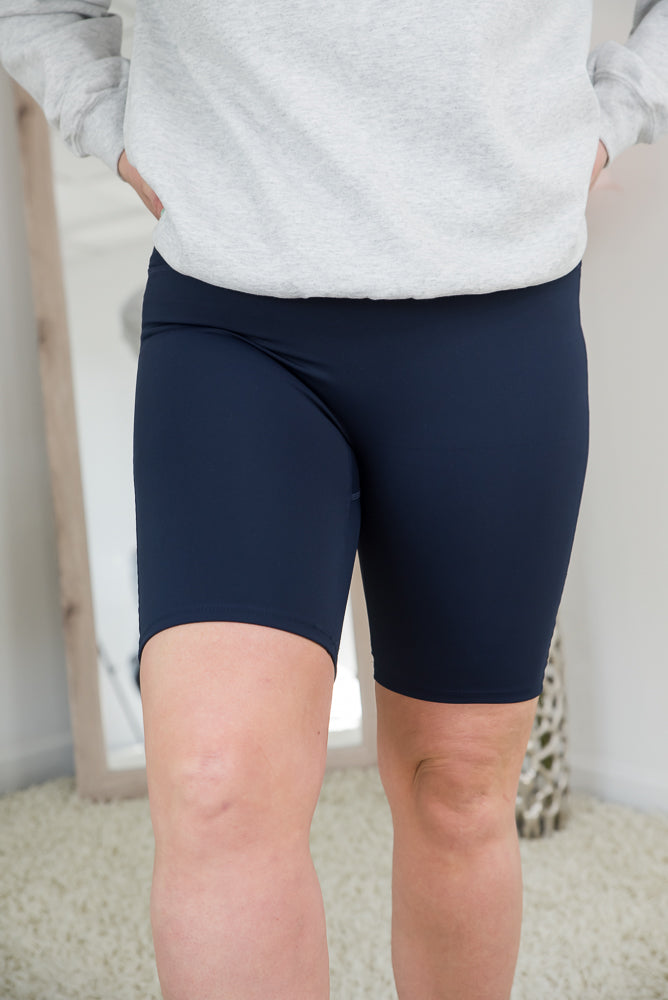 Navy Athletic Biker Shorts