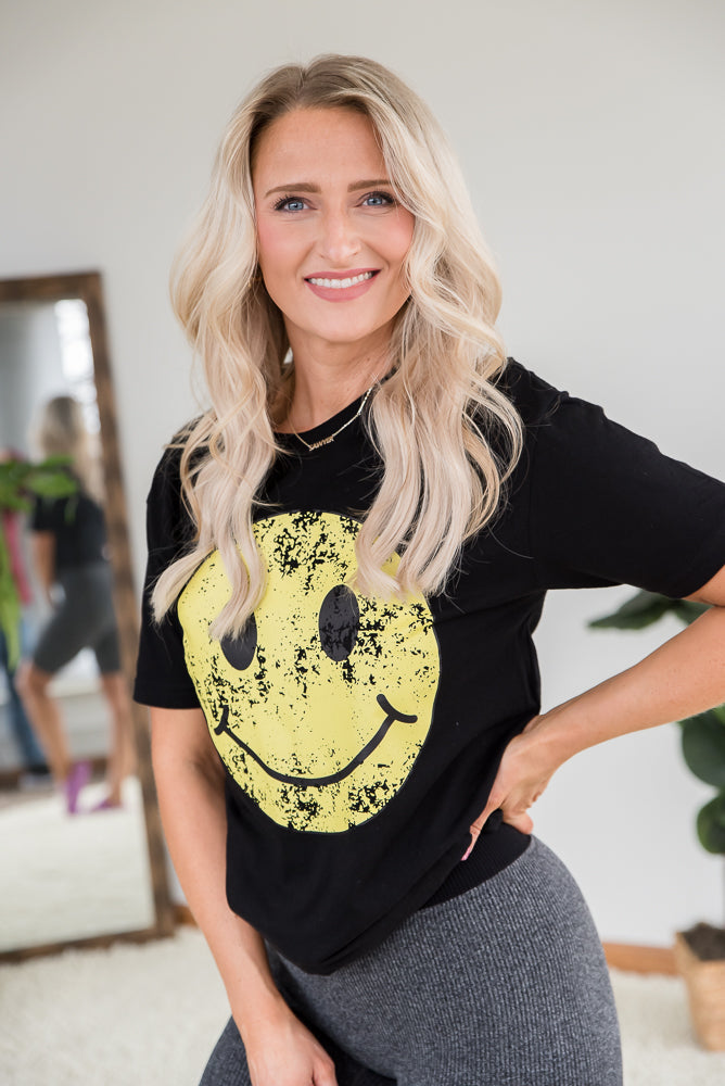 Vintage Smiley Face Graphic Tee