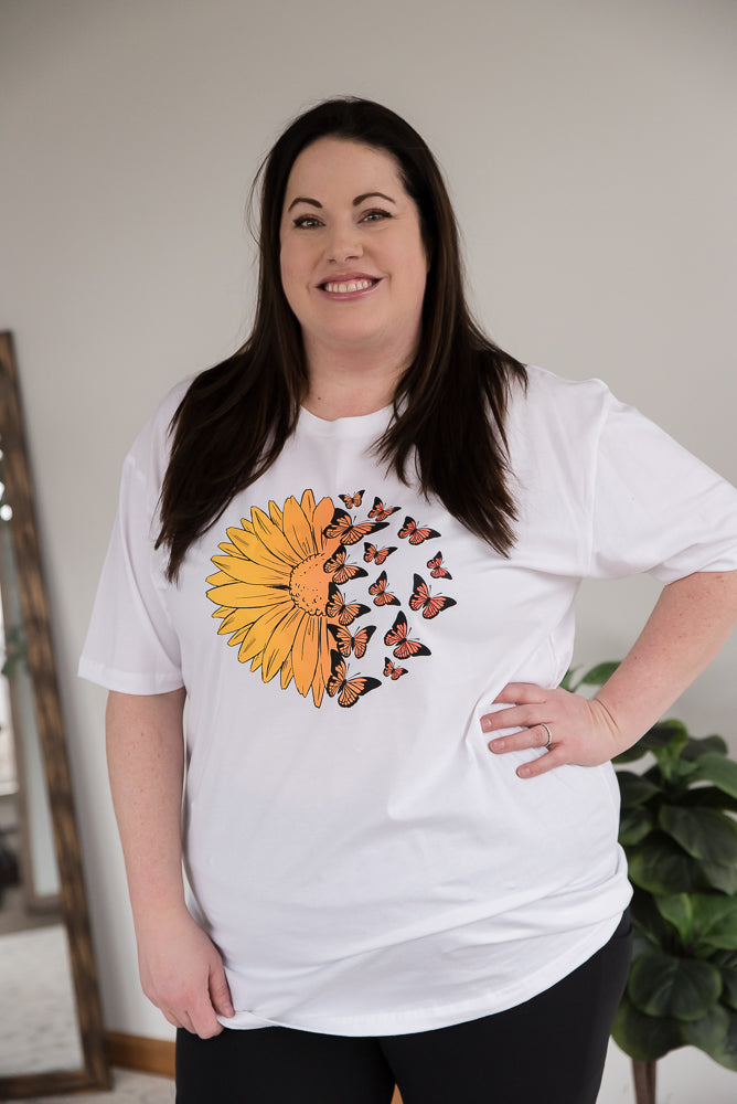 A Monarch Sunflower Graphic Tee