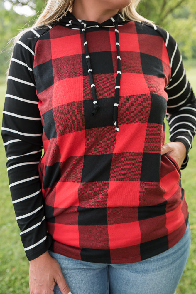 Fabulous in Red Plaid Hoodie