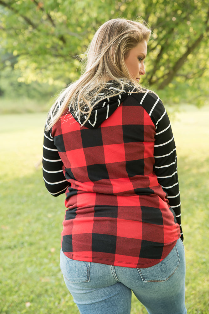 Fabulous in Red Plaid Hoodie