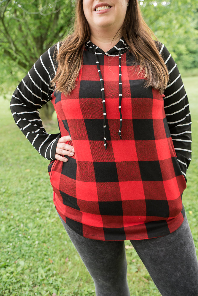 Fabulous in Red Plaid Hoodie