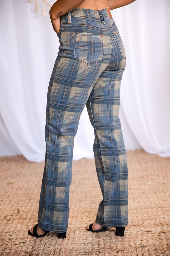 Perfectly Plaid - Judy Blue Straight Leg