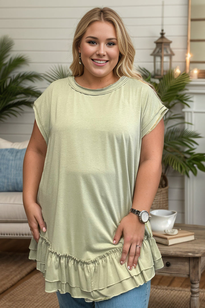 Sharona - Sage Ruffle Tunic