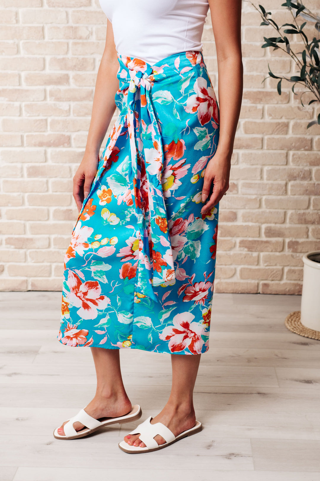 Take Me Outside Wrap Around Skirt in Blue