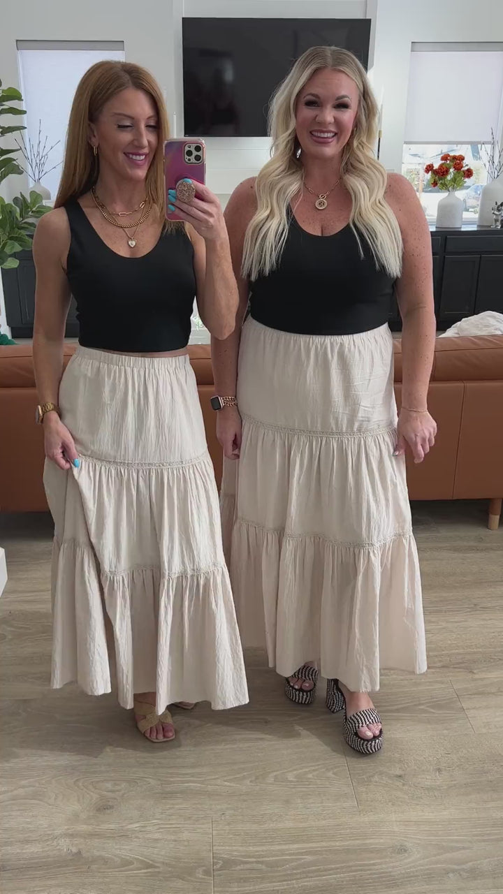 Let It Begin Tiered Maxi Skirt