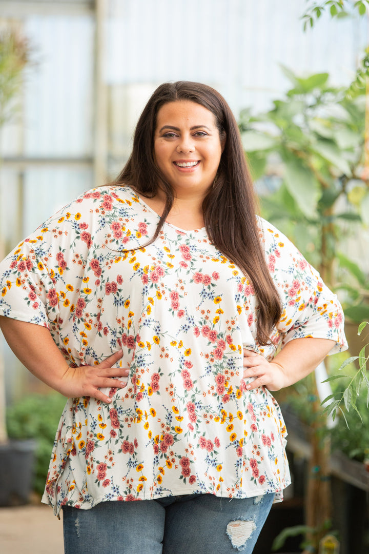 Spring Blossoms Short Sleeve Top