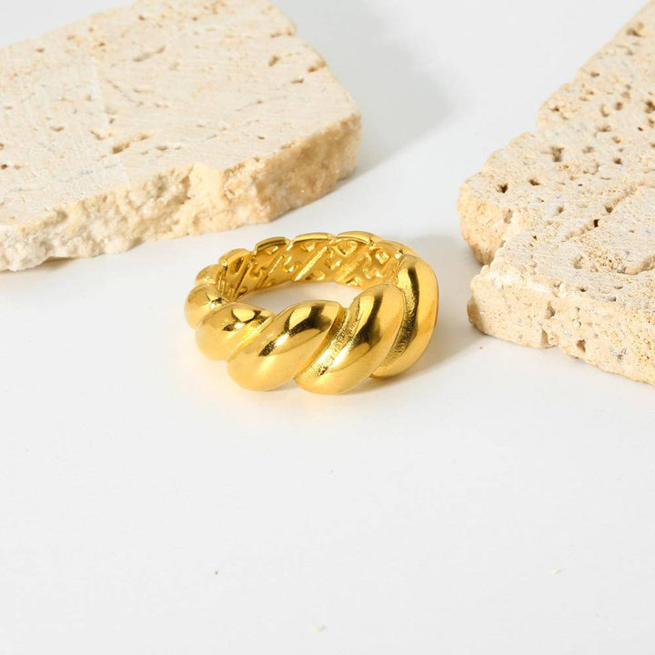 18K Gold Plated Twist Midi Ring (With Box)