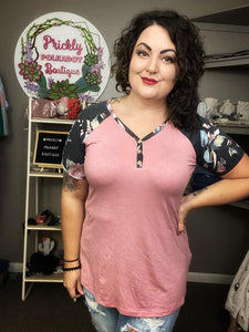 Rosey Posey Short Sleeve Raglan