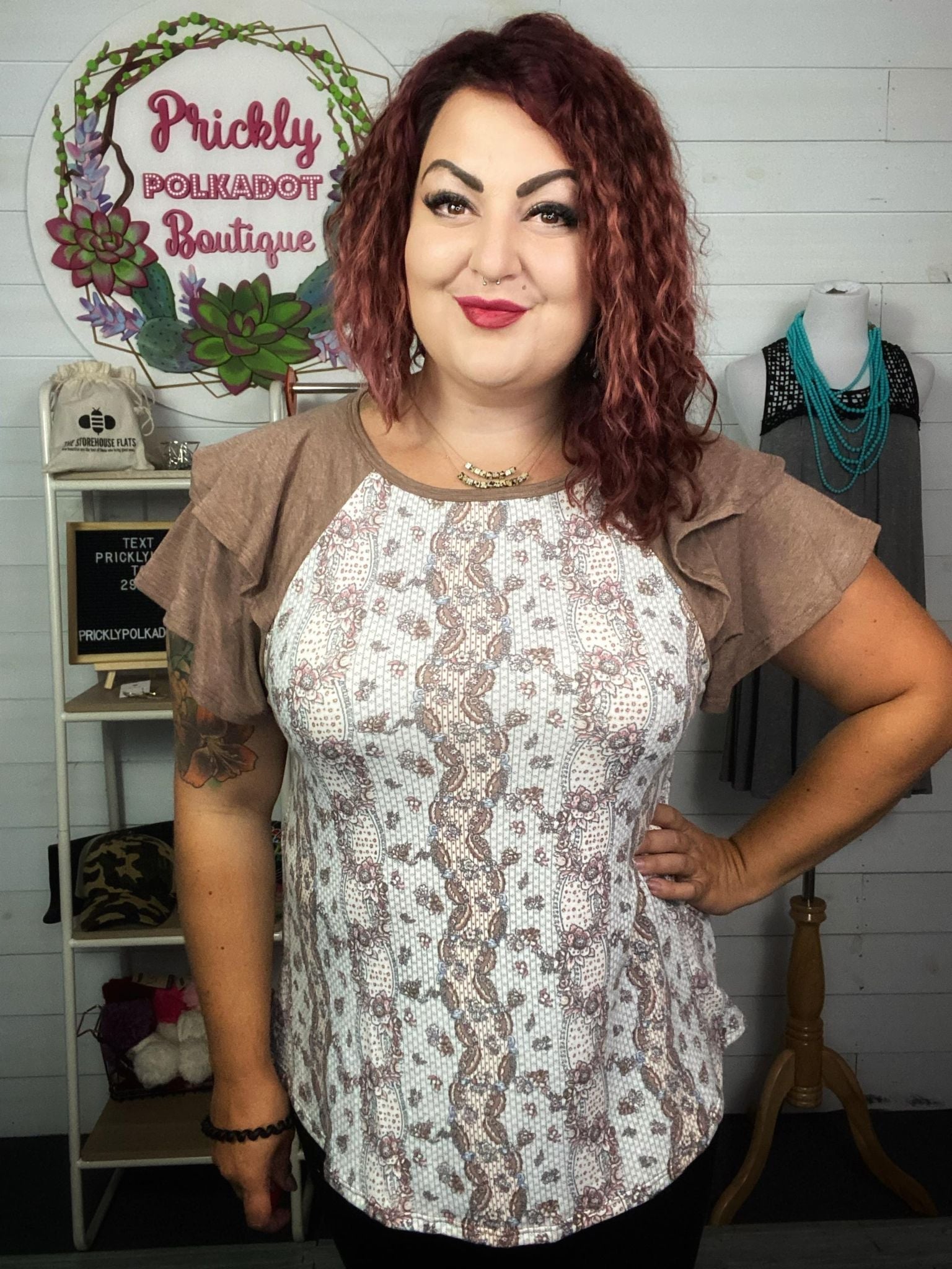 Earthy Tones Flutter Sleeve
