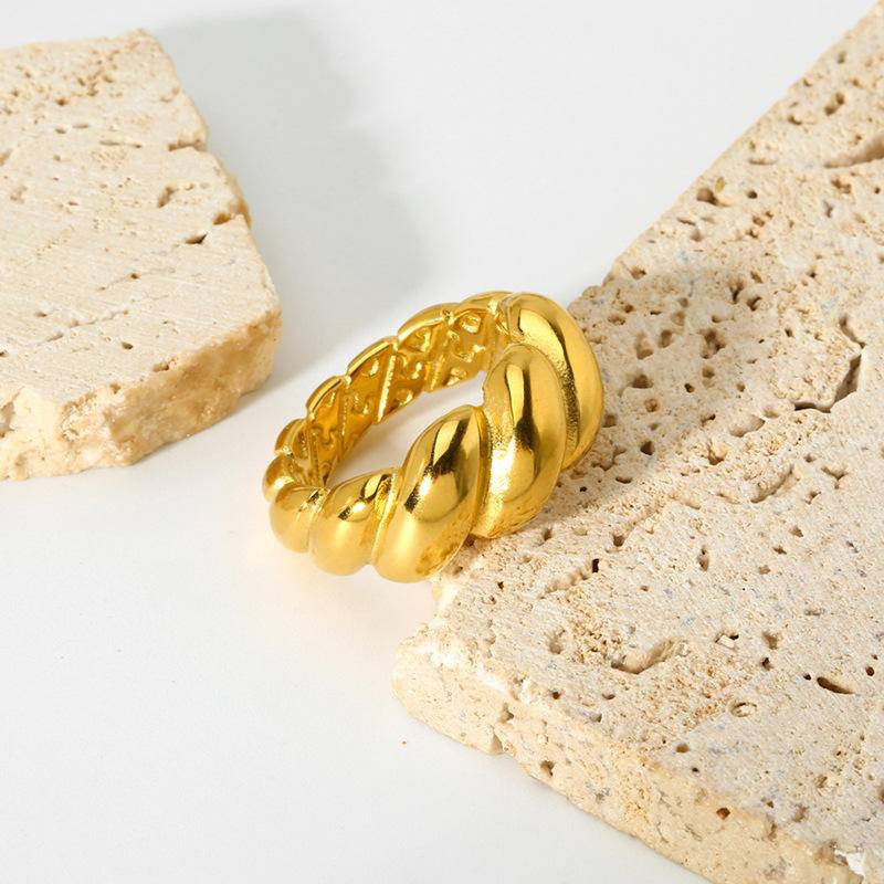 18K Gold Plated Twist Midi Ring (With Box)