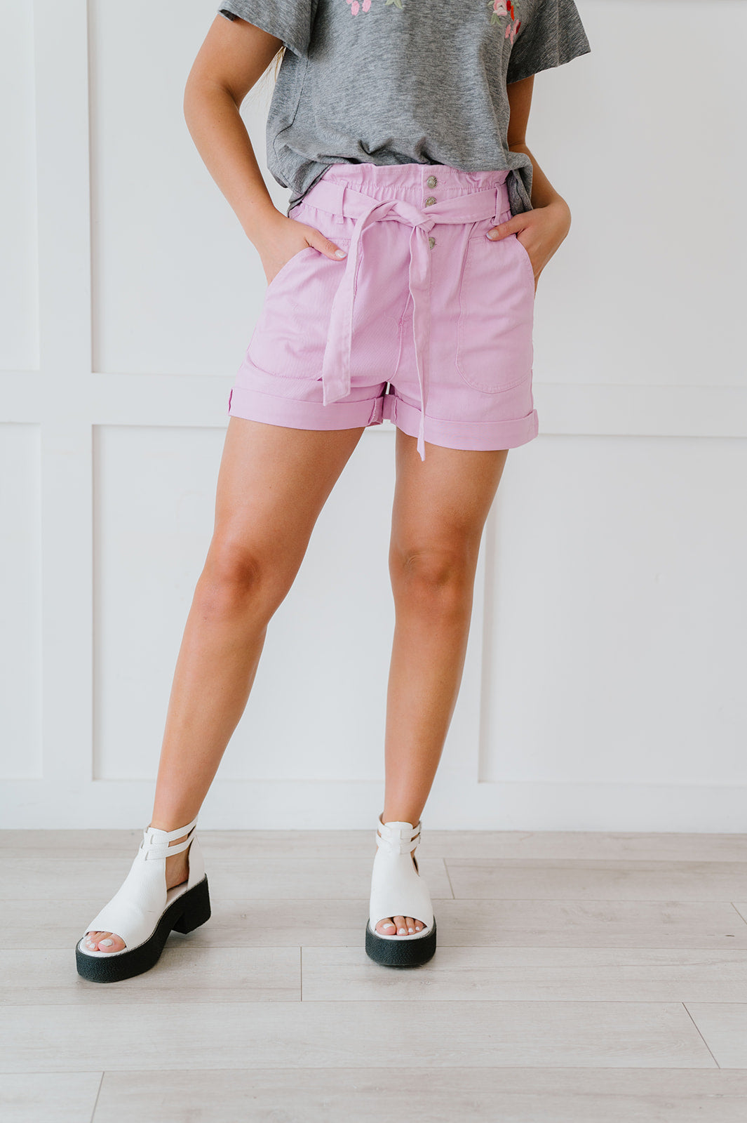 It's All So Simple Paperbag Shorts - Pink