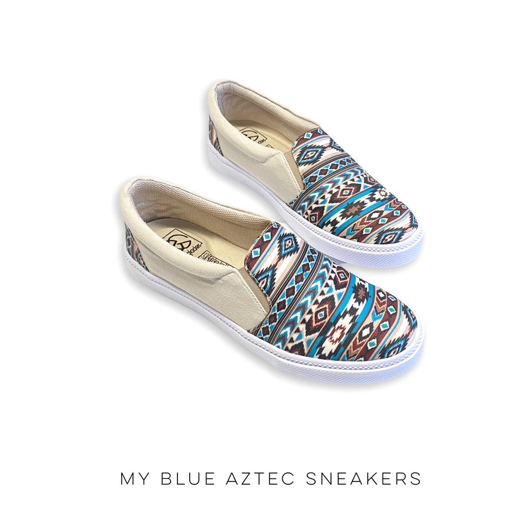 My Blue Aztec Sneakers