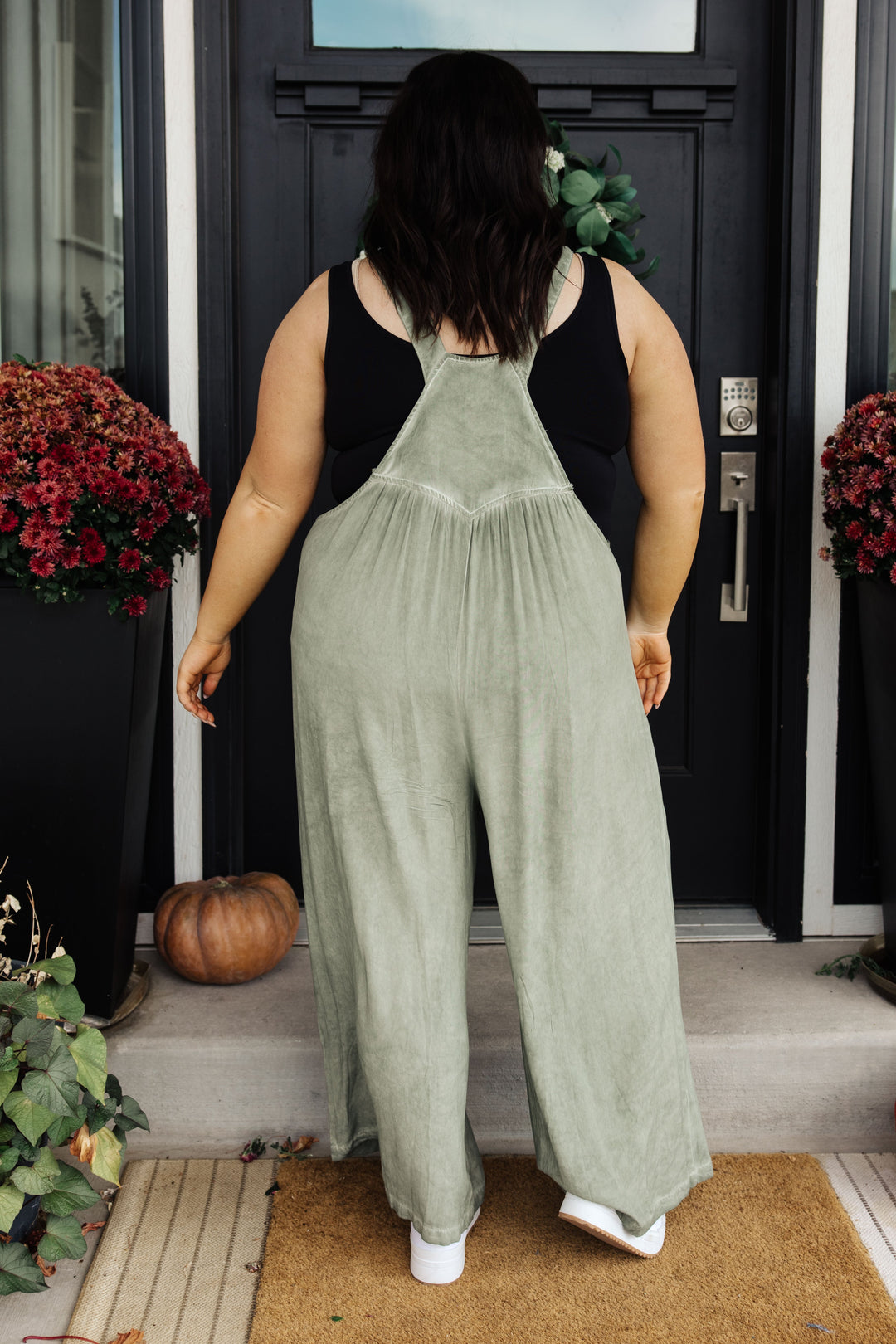 It's A Vibe Mineral Wash Wide Leg Overalls