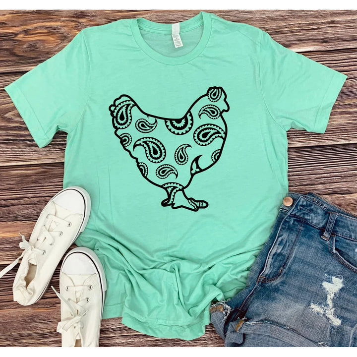 Paisley Chicken Graphic Tees~4 color options